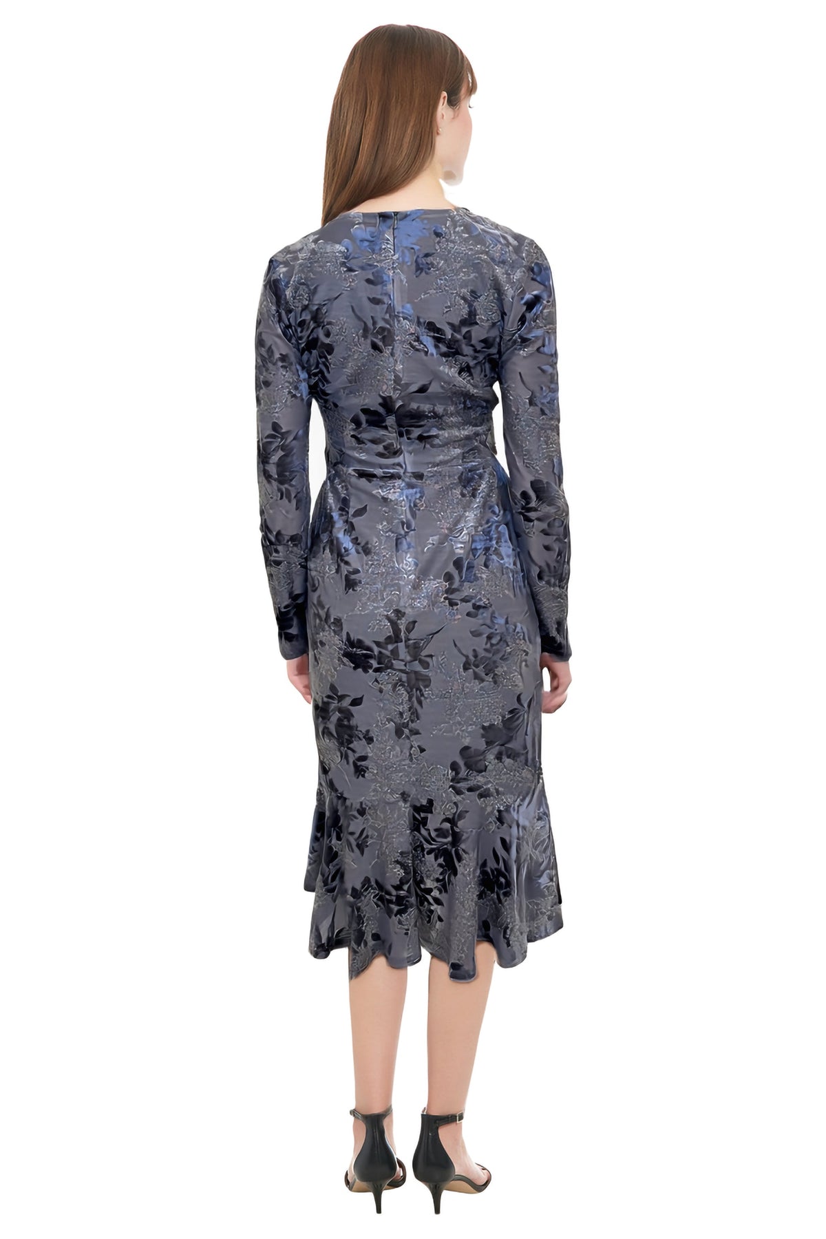 Marlise Shimmering Velvet Faux Wrap Dress - FINAL SALE