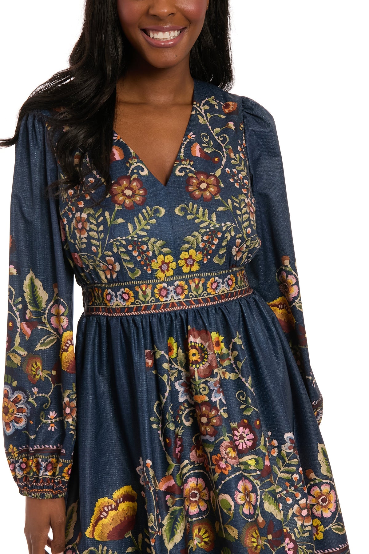 Tate Petite Knee-Length Long Sleeve Dress