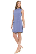 Lian High-Neck Sleeveless A-Line Dress