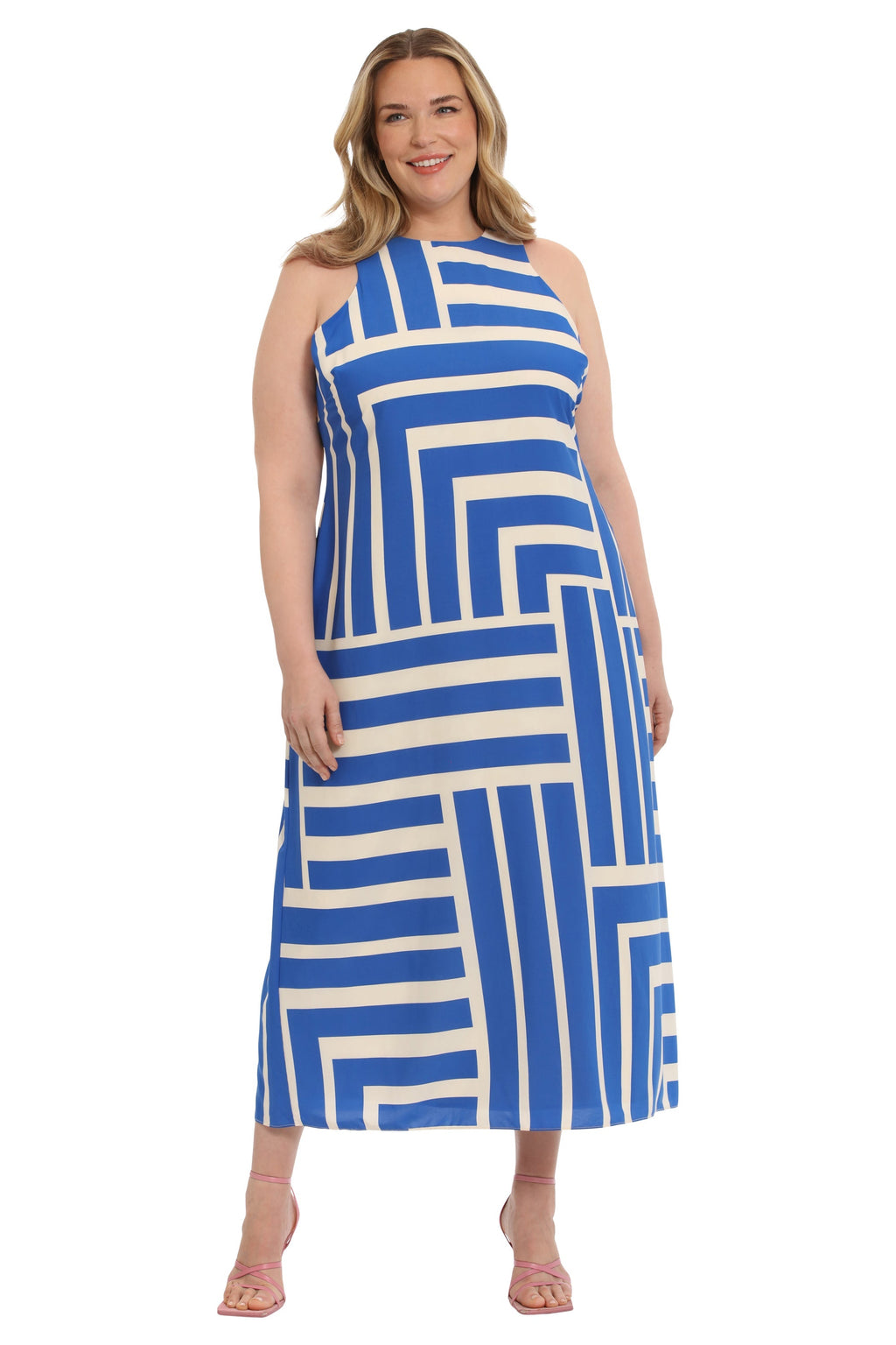 Quincy Midi Shift Dress in Intersection Stripes
