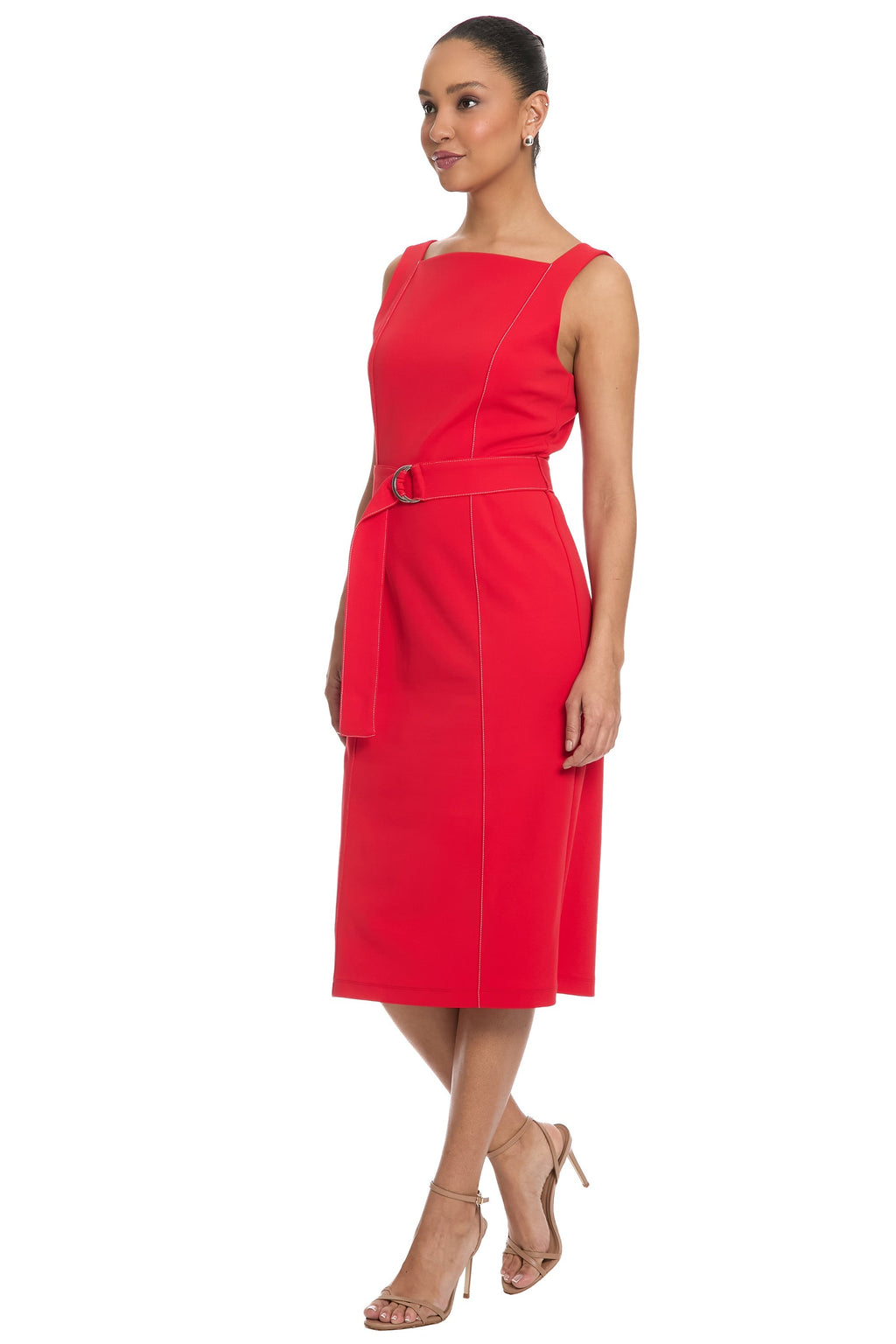 Olinda Square Neck Midi wIth Belt