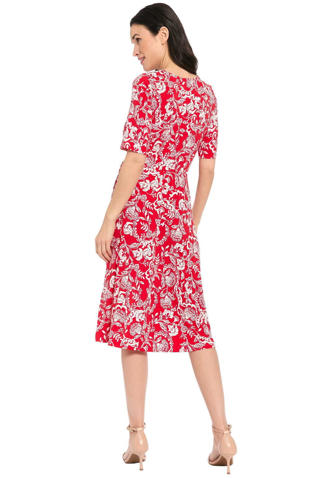 Revel Elbow Sleeve Midi in Graphic Provencal