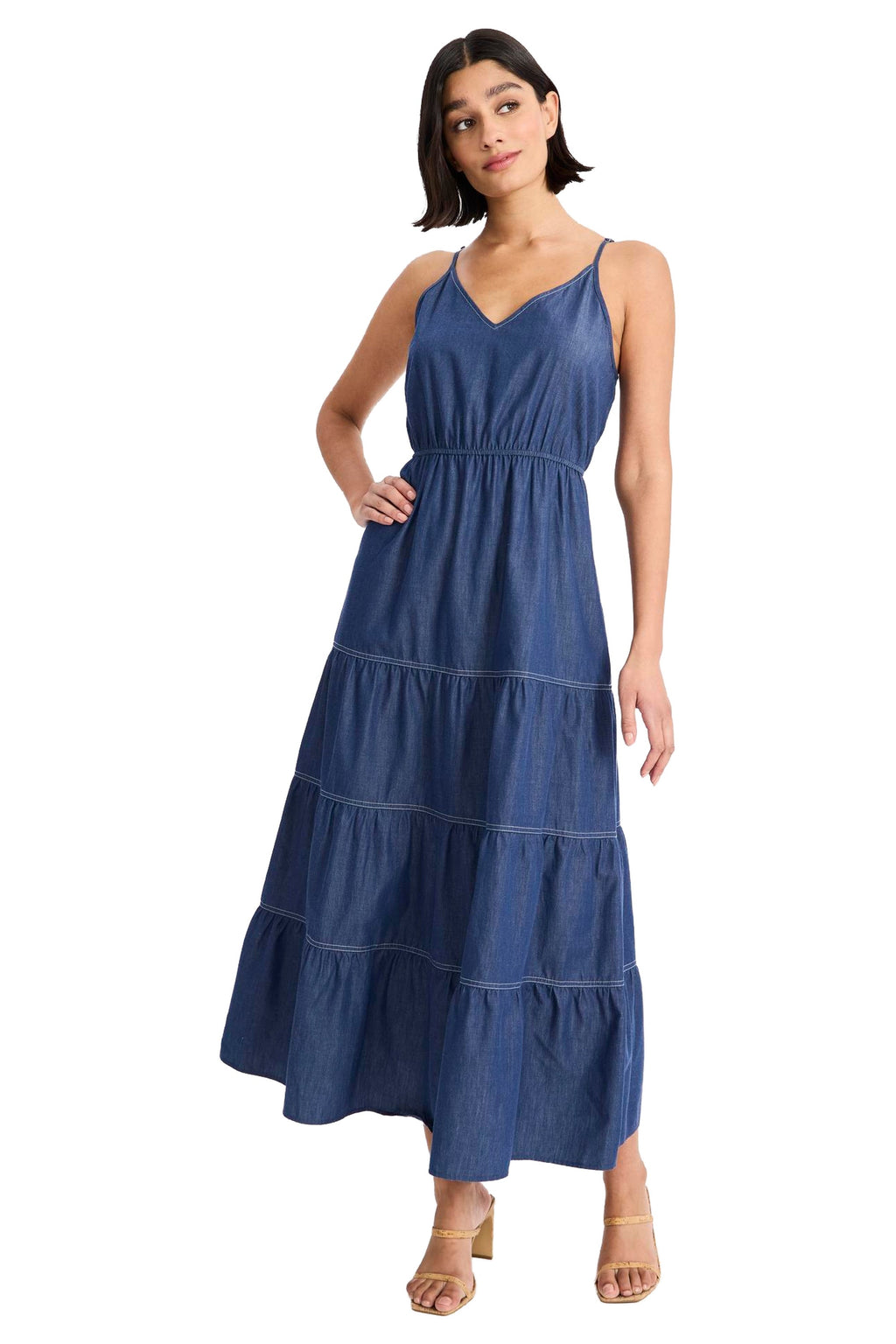 Pat Spaghetti Strap Denim Dress