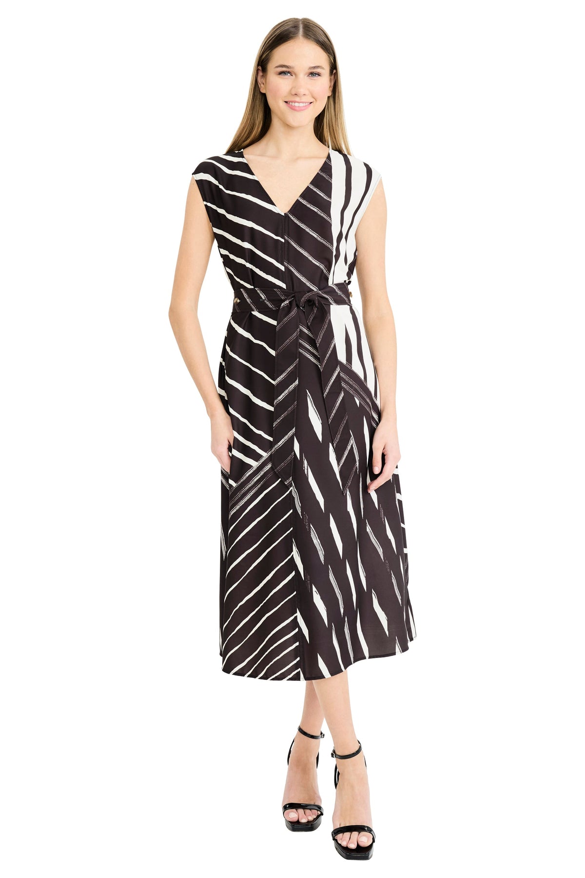 Sakura V-Neck Midi with Waist Tie