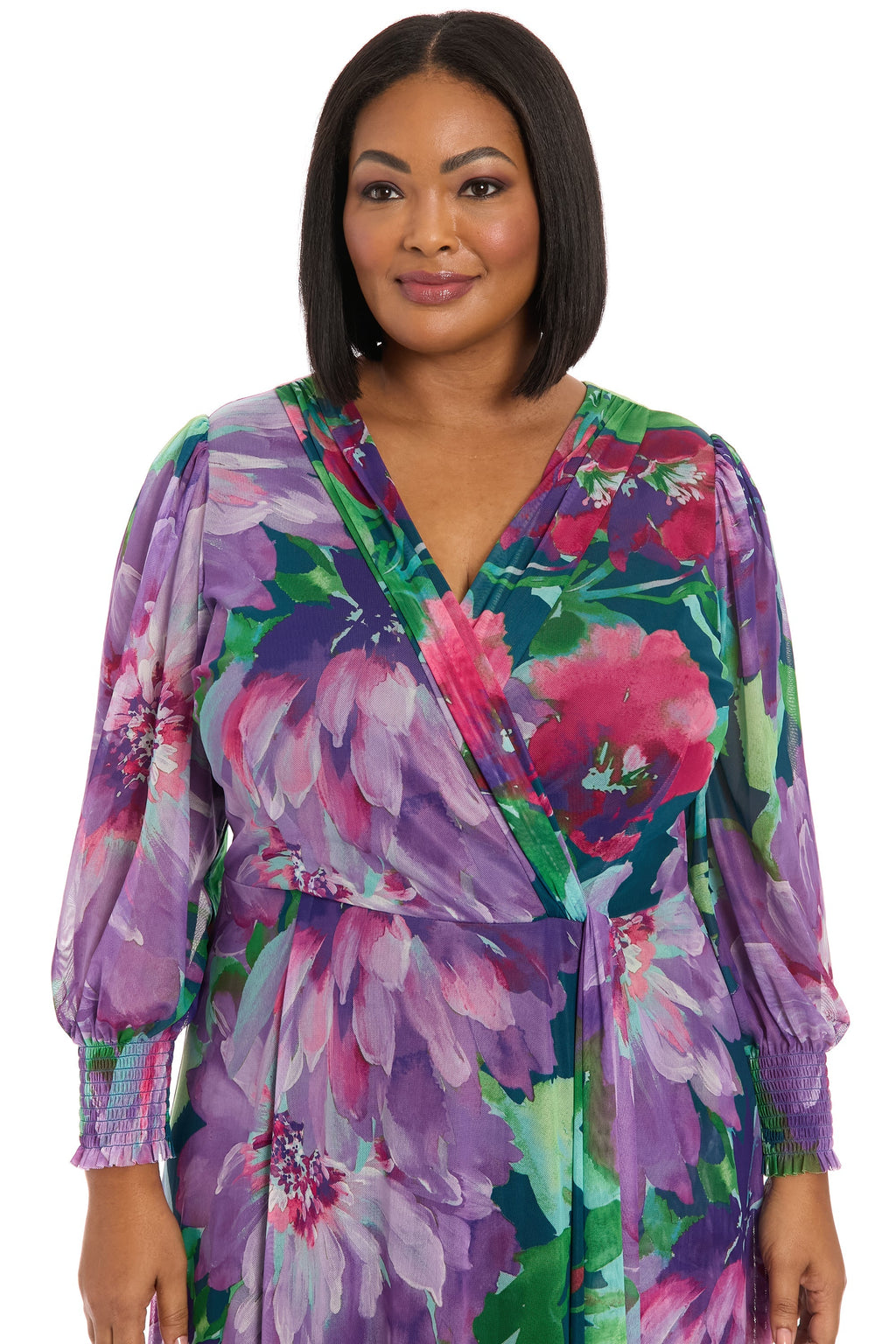 Ruth Long Bishop Sleeve Maxi in Majestic Garden