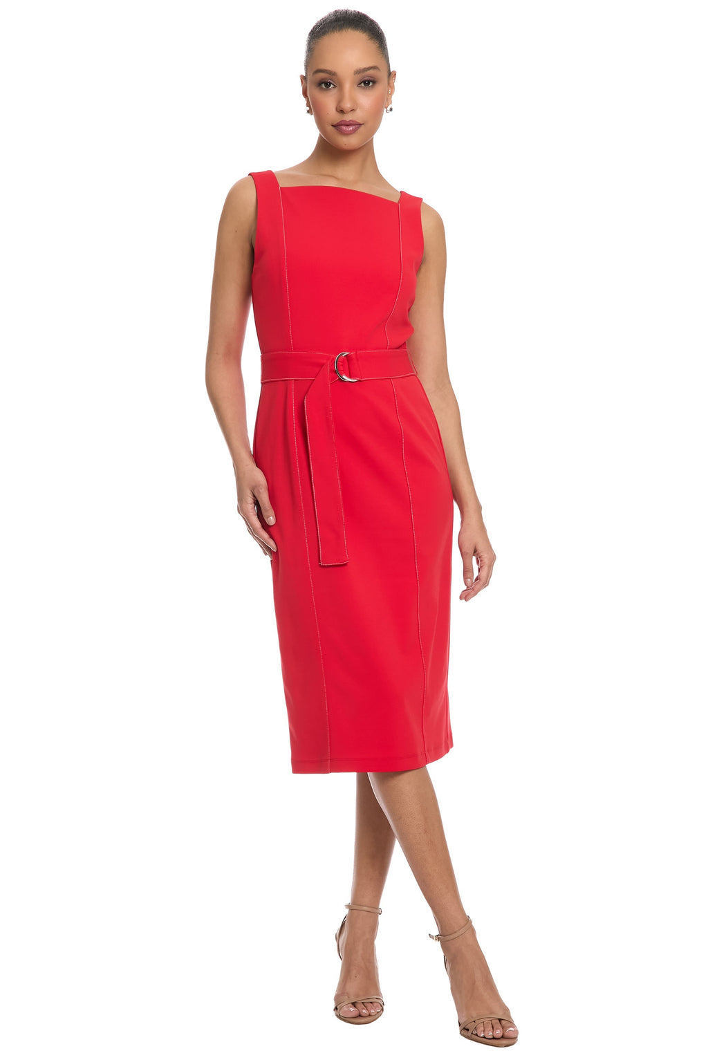 Olinda Square Neck Midi wIth Belt