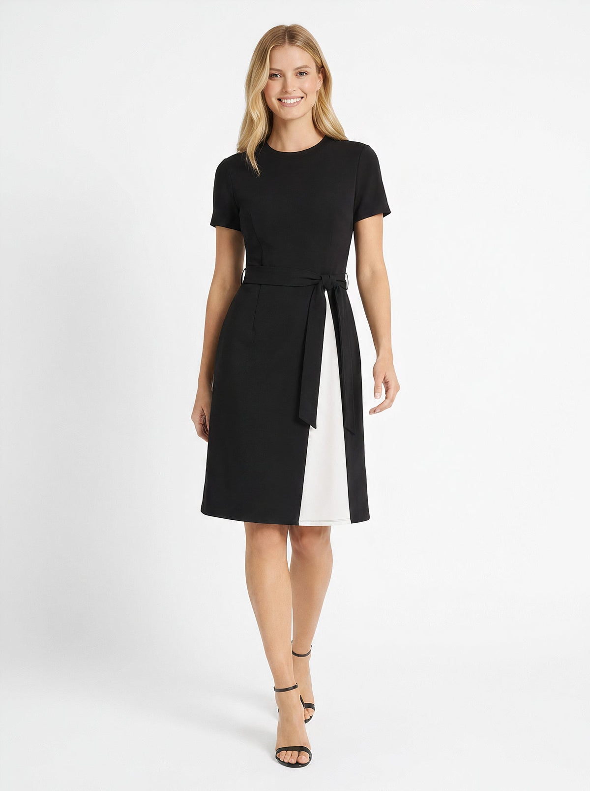 Lainy Colorblock Tie-Waist Dress