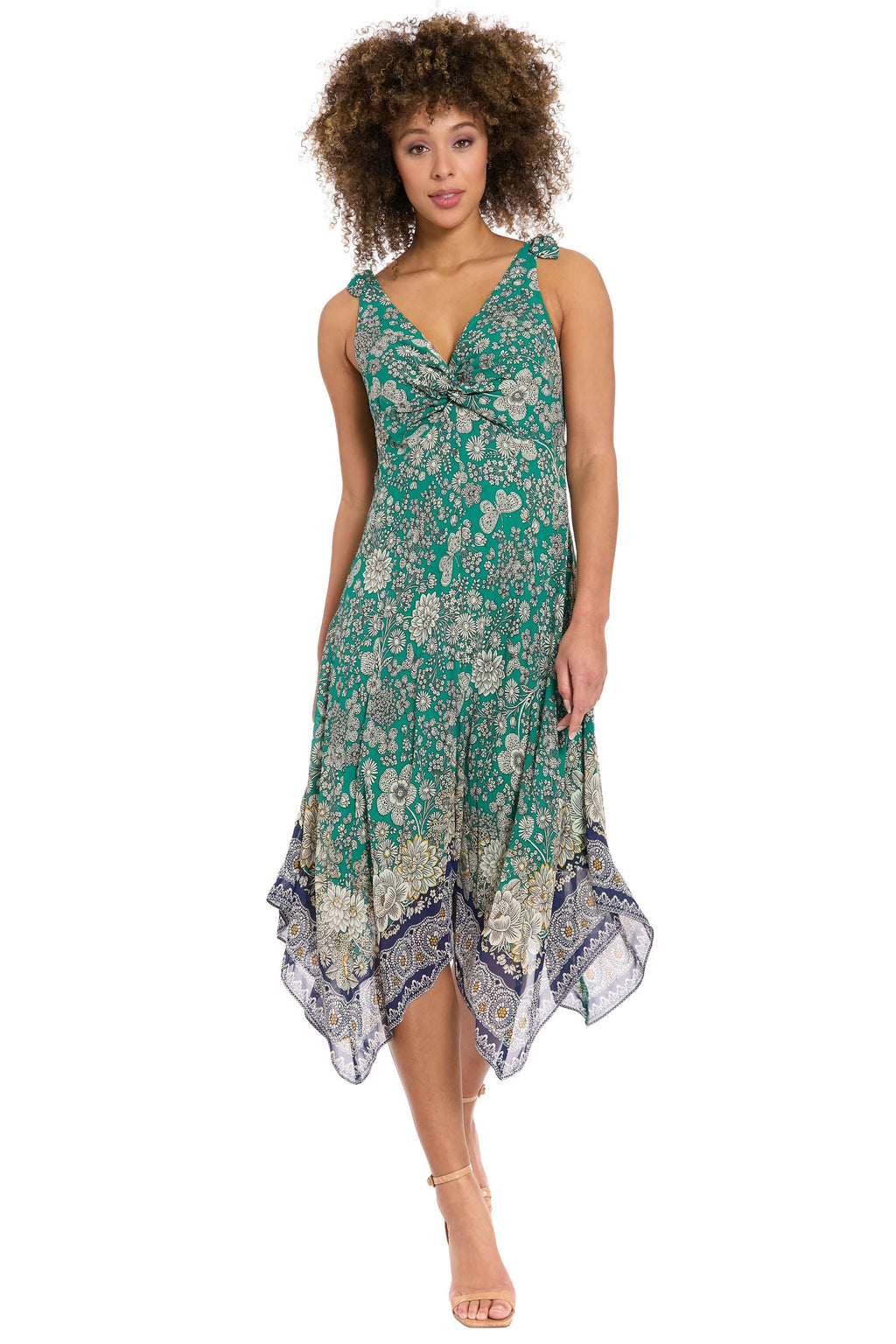 Mirelle Twist Front Dress in Seaside Mosaic