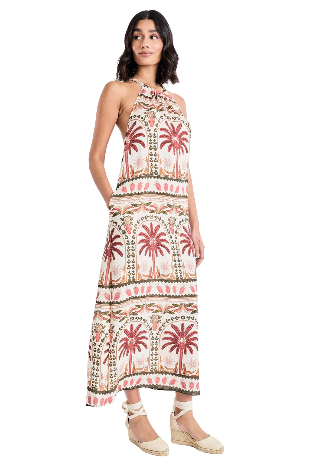 Tyler Halter Neck Maxi in Taormina Palms - FINAL SALE