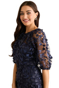 Marigold Top in Textured 3D Embroidered