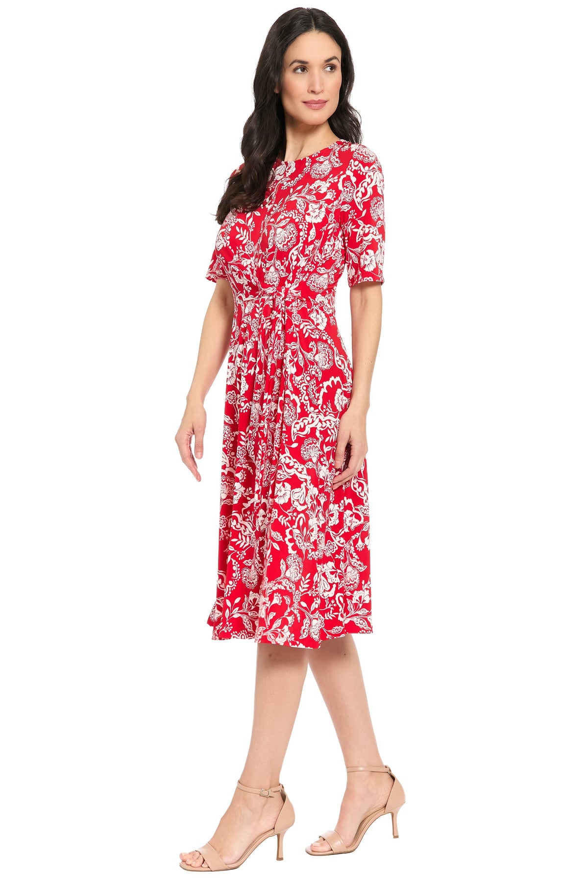 Revel Elbow Sleeve Midi in Graphic Provencal