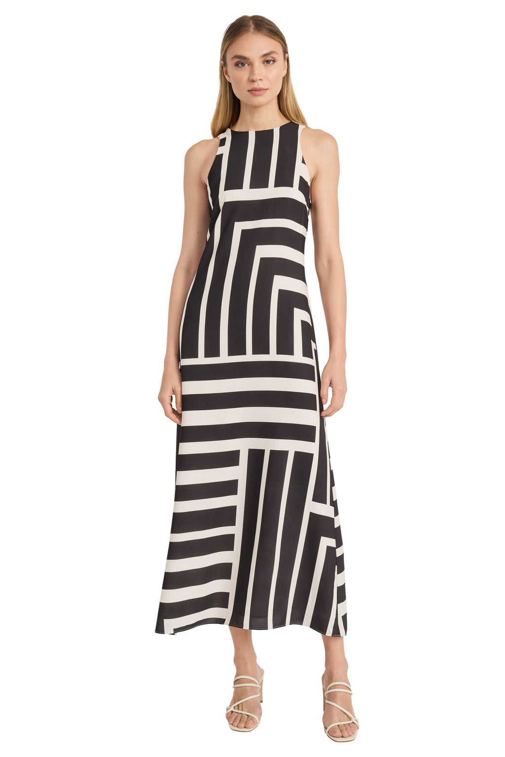 Quincy Midi Shift Dress in Intersection Stripes
