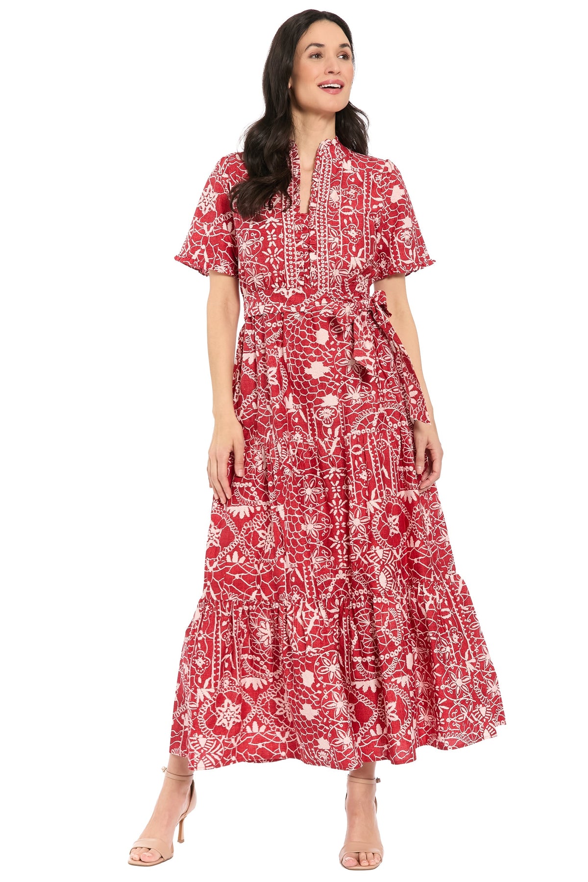 Mackenzie Printed Cotton Maxi in Lace Denim