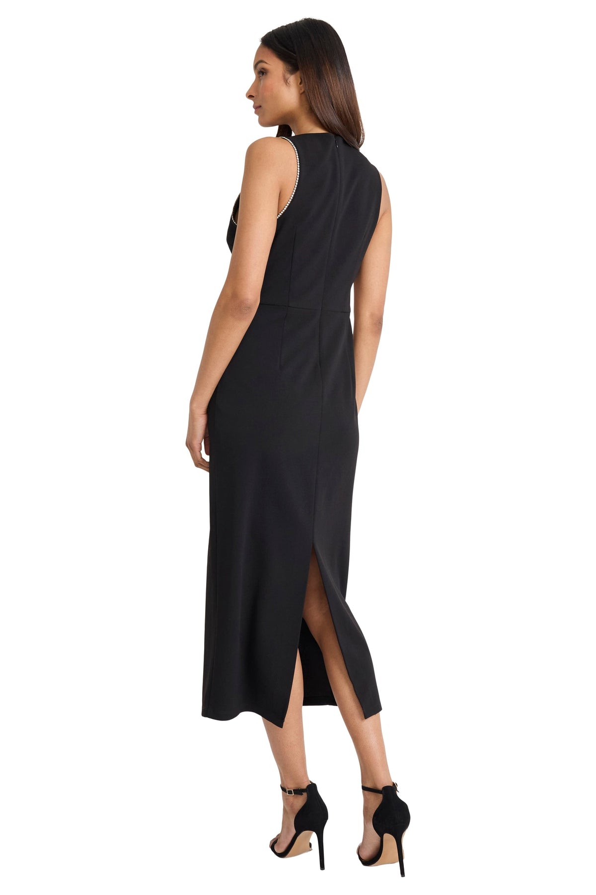 Merve Rhinestone Cut Out Column Sheath