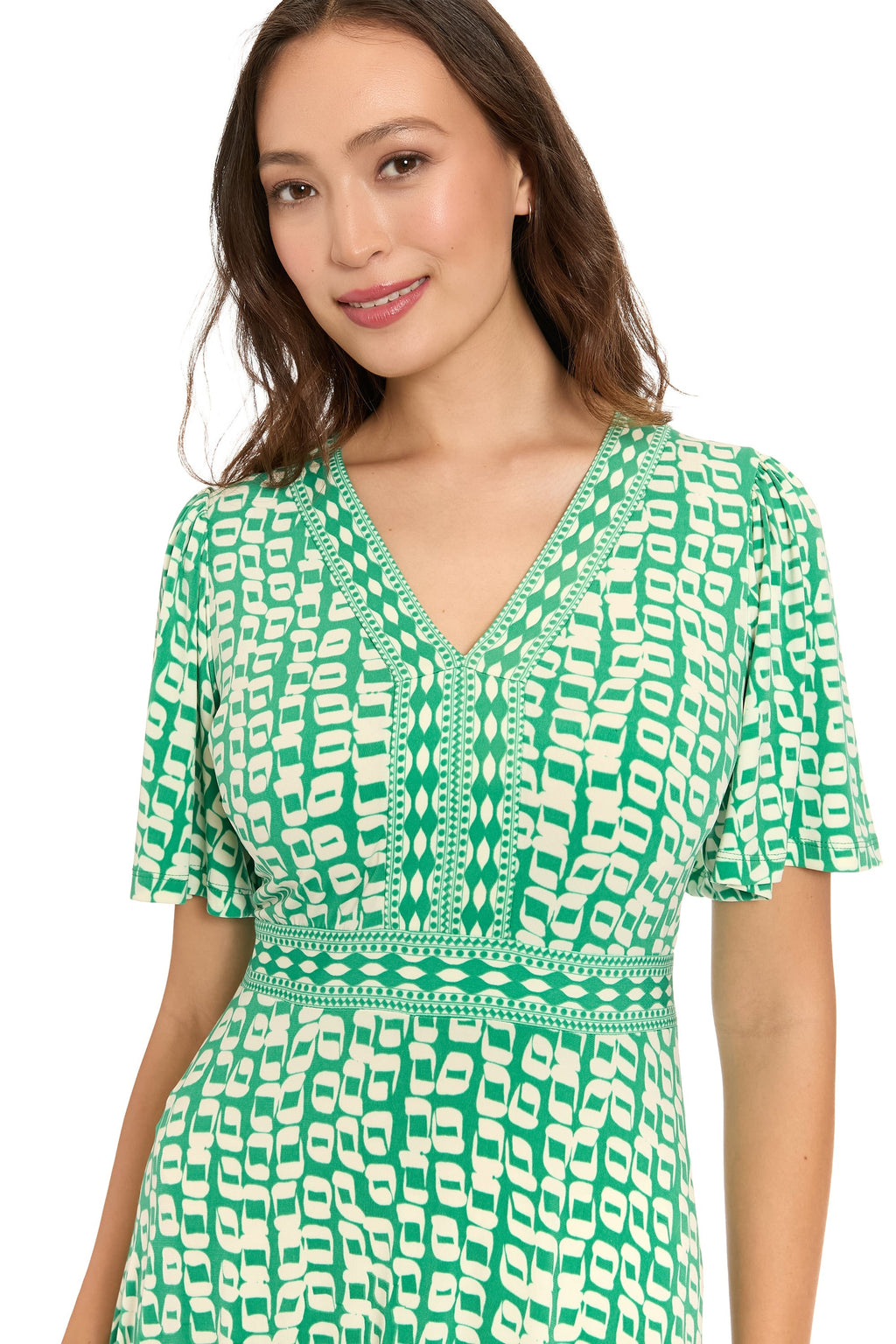 McKay Short Sleeve Fit & Flare Midi