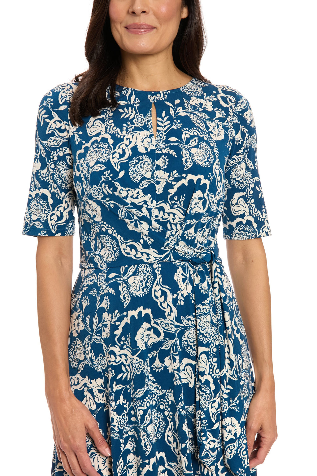 Revel Elbow Sleeve Midi in Graphic Provencal