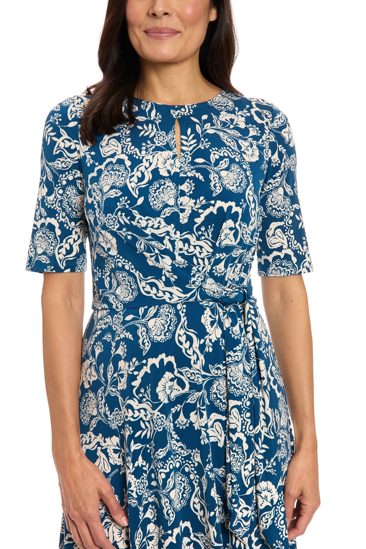 Revel Elbow Sleeve Midi in Graphic Provencal
