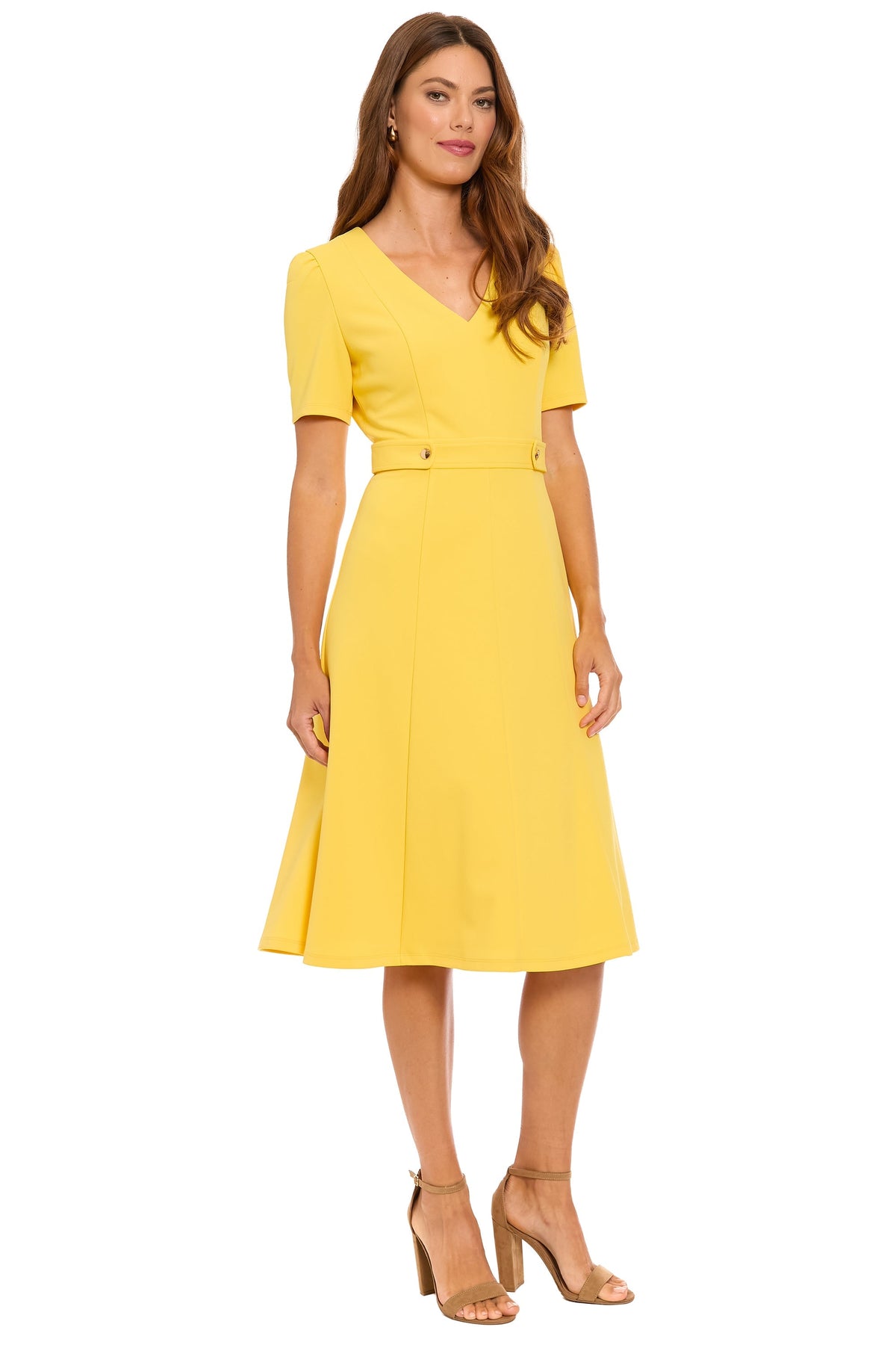 Quill Petite V-Neck Side Tab Dress in Classic - FINAL SALE