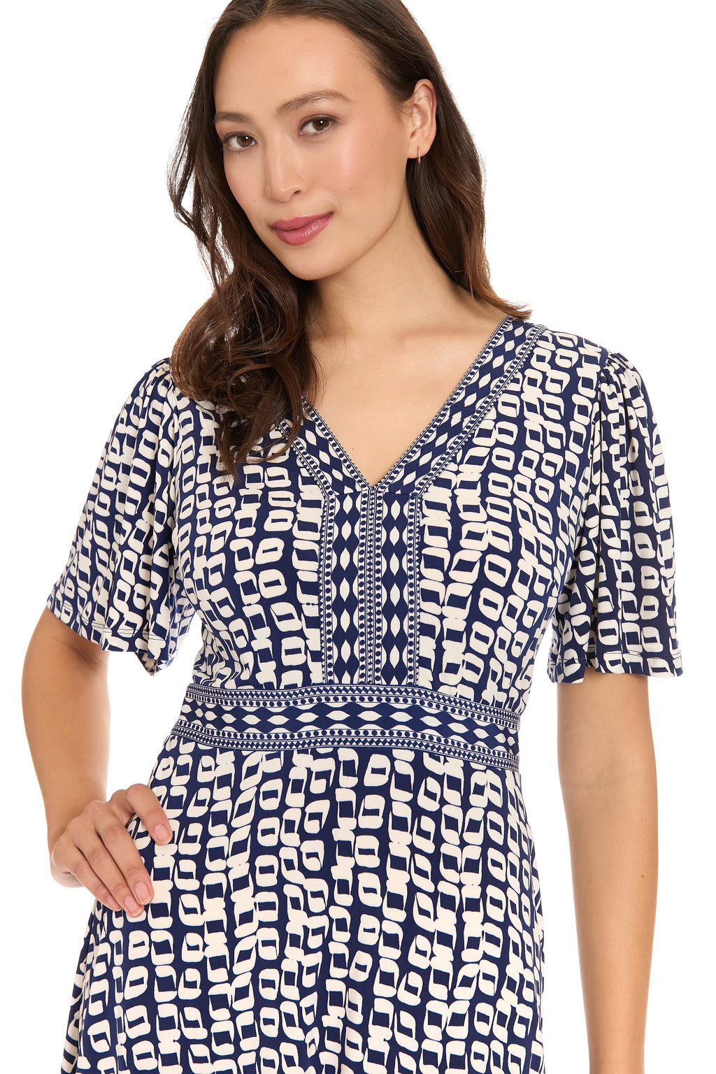 McKay Short Sleeve Fit & Flare Midi