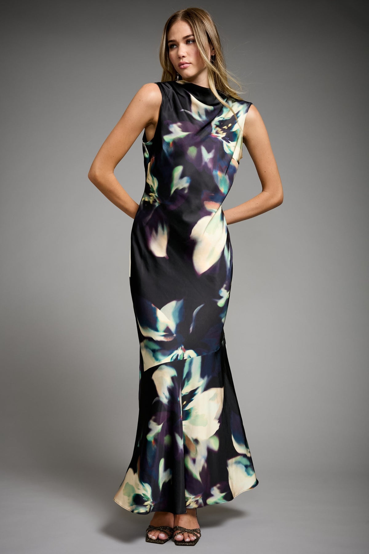 Meg Cowl Back Halter Gown